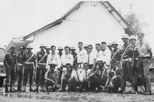 Late 1950s Korean Army. Grandmaster Kim in the white uniform row, third from the left.